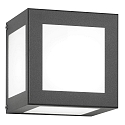 Outdoor wall luminaire AQUA CUBO, IP44, E27, stainless steel / opal glass, anthracite