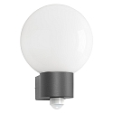 outdoor wall luminaire AQUA BALL round, with motion detector E27 IP44, anthracite 