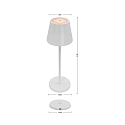 CMD Creative Metalldesign Tafellamp op batterijen met USB-aansluiting IP44, gepoedercoat, wit mat dimbaar