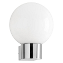 Outdoor wall luminaire AQUA BALL, IP44, E27, stainless steel / opal glass