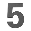 Huisnummers 5 groot, antraciet