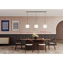 Casablanca pendant luminaire ACAI 26 3 flames E27 IP20, mat, opal white dimmable