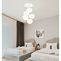 Casablanca Pendelarmatuur ACAI 26 5-vlams, rond E27 IP20, mat, opaalwit dimbaar
