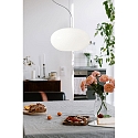 Casablanca Pendelarmatuur AIH 1-vlams, medium E27 IP20, aluminium geborsteld, wit mat dimbaar