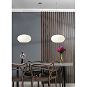 Casablanca Pendelarmatuur AIH 2-vlams, medium E27 IP20, aluminium geborsteld, glanzend, wit dimbaar