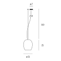 Pendelarmatuur ANUA 1-vlams E27 IP20, aluminium geborsteld, mat, opaalwit dimbaar