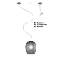 Pendelarmatuur ANUA 1-vlams E27 IP20, aluminium geborsteld, grijs, mat dimbaar