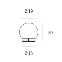 Casablanca Tafelarmatuur BALL kort, met schakelaar G9 IP20, aluminium geborsteld, opaal, wit mat 