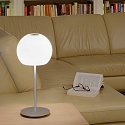 Casablanca Tafelarmatuur BALL lang, met schakelaar G9 IP20, aluminium geborsteld, opaal, wit mat 