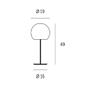 Casablanca Tafelarmatuur BALL lang, met schakelaar G9 IP20, aluminium geborsteld, opaal, wit mat 