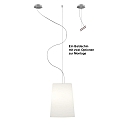 Casablanca Pendelarmatuur MESA LONG 1-vlams E27 IP20, aluminium geborsteld, mat, opaalwit dimbaar