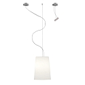 Casablanca Pendelarmatuur MESA LONG 1-vlams E27 IP20, aluminium geborsteld, mat, opaalwit dimbaar