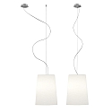 Casablanca Pendelarmatuur MESA LONG 1-vlams E27 IP20, aluminium geborsteld, mat, opaalwit dimbaar