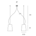 Casablanca Pendelarmatuur MESA LONG 2-vlams E27 IP20, aluminium geborsteld, mat, opaalwit dimbaar
