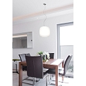 Casablanca Pendelarmatuur MUREA 1-vlams, dimbaar E27 IP20, aluminium geborsteld, opaal, wit mat dimbaar