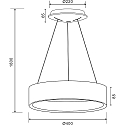 Pendelarmatuur SCULPTORIS 40 CCT DIM CCT Switch, ring vorm IP20, mat, verkeerswit dimbaar