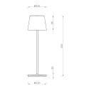 Deko-Light Tafellamp op batterijen CANIS CCT Switch, met Touch-Dimmer, zonder Lader IP65, mat, grijsgroen dimbaar