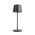 battery table lamp CANIS MINI CCT Switch, with touch dimmer, without charger IP65, dark grey, mat dimmable