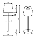 Deko-Light Tafellamp op batterijen CANIS MINI CCT Switch, met Touch-Dimmer, zonder Lader IP65, donkergrijs, mat dimbaar