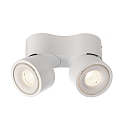Deko-Light ceiling luminaire UNI II MINI DOUBLE TILT 2 flames, cardanic swivelling IP20, white dimmable