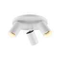 ceiling luminaire CAN TILT ROUND BASE � 25CM MIX�N MATCH 3 flames, round, without shade, cardanic swivelling GU10 IP20, white