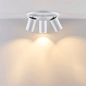 ceiling luminaire CAN TILT ROUND BASE � 25CM MIX�N MATCH 3 flames, round, without shade, cardanic swivelling GU10 IP20, white