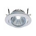 Recessed LED ceiling luminaire COB 95 round, current constant, 28-31V, 350 mA, 12W, 6000K, swivelling 45�, white