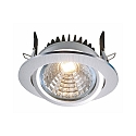 Recessed LED ceiling luminaire COB 95 round, current constant, 28-31V, 350 mA, 12W, 4000K, swivelling 45�, brushed aluminum