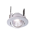 KapegoLED recessed ceiling luminaire COB-68-350mA-4000K-round-flat, brushed silver