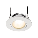 Deko-Light Recessed LED ceiling luminaire COB-68-350mA-ROUND, current constant, 6W, 2700K, 45�, white