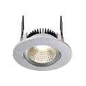 Recessed LED ceiling luminaire COB-68-24V-ROUND, voltage constant, 8.5W, 4000K, 45�, brushed silver