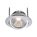 Recessed LED ceiling luminaire COB-95-24V-ROUND, voltage constant, 12W, 4000K, 45�, brushed silver