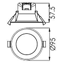 Deko-Light Recessed LED ceiling luminaire ACRUX 68, 7W 3000 / 4000 / 6000K 630lm 90�, dimmable, matt white