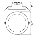Deko-Light Recessed LED ceiling luminaire ACRUX 195, 26W 3000 / 4000 / 6000K 2670lm 90�, dimmable, matt white
