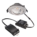 recessed spotlight DIONE IP44 DIM 830 swivelling, wired through IP44, silver dimmable