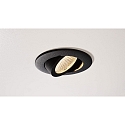 Deko-Light Inbouwspot DIONE IP44 DIM 840 draaibaar, bekabeld IP44, zwart dimbaar
