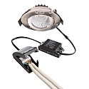 Deko-Light Inbouwspot DIONE IP44 DIM 840 draaibaar, bekabeld IP44, nikkel geborsteld dimbaar