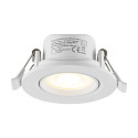 Deko-Light Inbouwspot SURTUR TILT 68 DTW draaibaar, Dim-To-Warm IP20/IP44, wit dimbaar
