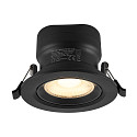 Deko-Light Inbouwspot SURTUR TILT 83 DTW draaibaar, Dim-To-Warm IP20/IP44, zwart dimbaar