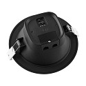 Deko-Light downlight ACRUX PRO 120 rigid, CCT Switch, UGR < 19, multipower IP20/ IP54, glossy, black dimmable