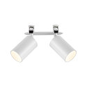 recessed spotlight CAN TILT ROUND DOUBLE 2 flames, round, cardanic swivelling GU10 IP20, white