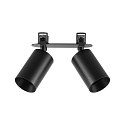 recessed spotlight CAN TILT ROUND DOUBLE 2 flames, round, cardanic swivelling GU10 IP20, black