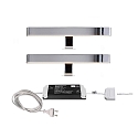 Bundle of 2 - LED furniture luminaire MIRROR LINE I, IP44, 12V DC, 8W 3000K 380lm 120�, chrome