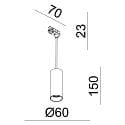 1-phase pendant luminaire CAN 150 down, cylindrical, short GU10 IP20, white