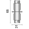 Deko-Light Accessories for 3-phase track system D LINE - mechanical connector, 220-240V AC / 50-60Hz, black