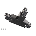 Accessories for 3-phase track system D LINE - T-coupler left-left-right with change mechanism, 220-240V AC, black