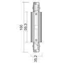 Deko-Light Accessories for 3-phase track system D LINE - electrical straight coupler with feed option left-right, grey
