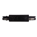 Deko-Light Accessories for 3-phase track system D LINE - electrical straight coupler with feed option left-right, black
