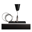 Deko-Light Accessories for 3-phase track system D LINE - rope suspension bracket with ceiling canopy, adjustable, max. 150cm, black