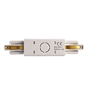 Deko-Light 1-phase straight connector D ONE with feed-in option, left-right, white
